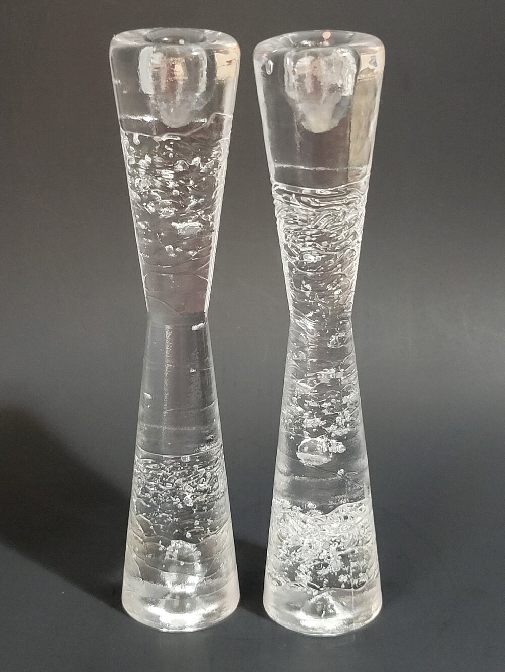 Pair Iittala Arkipelago Hourglass Candlestick Holders Timo Sarpenava Vtg 60s MCM - Picture 5 of 14